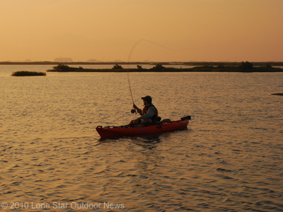 Kayaks are the only way to go in the IFA Kayak Fishing Tour event, one of which will be held this weekend in Rockport. Photo by Jennifer Phillips, for LSONews.com.
