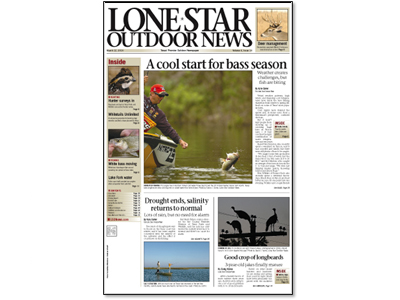 Lone Star Outdoor News reports on bass catches, salinity levels, turkey forecast in latest issue